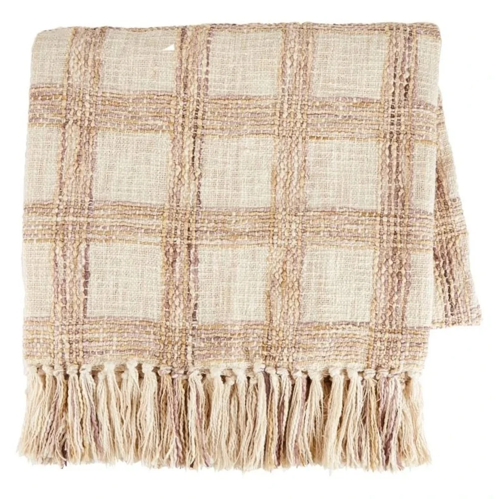NEW Summer & Rose Checkered Throw Blanket
